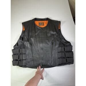 First Classics Black 7X Mens Leather Vest